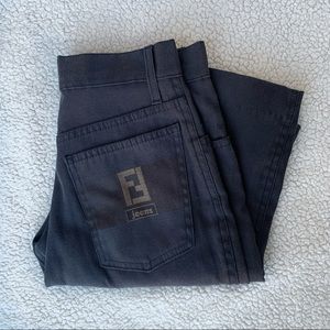 Black High Waisted Vintage Fendi Jeans